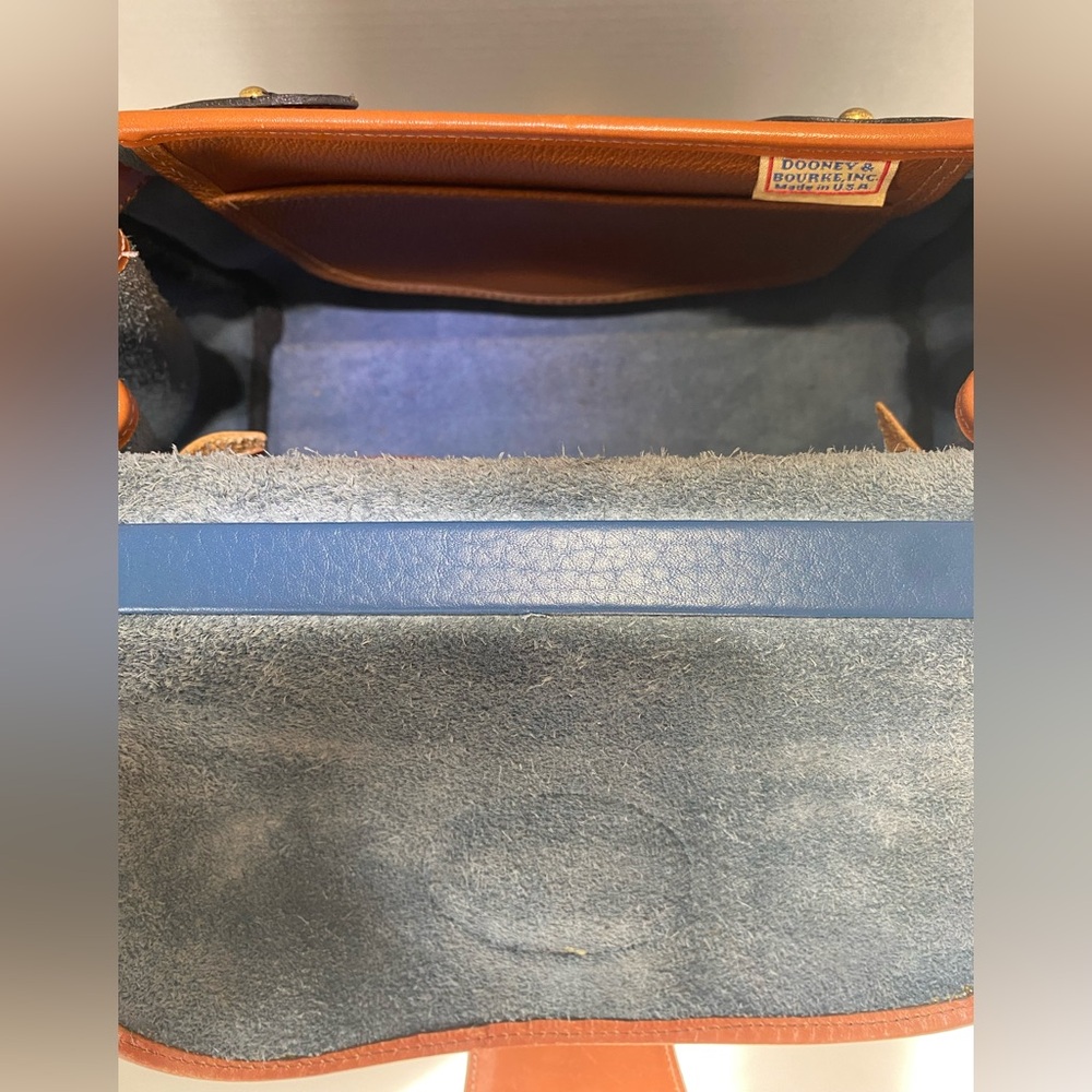 Vintage Dooney & Bourke French Blue and Tan Satchel - Rare - Picture 7 of 8